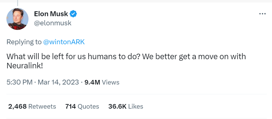 Elon Musk GPT4 tweet image