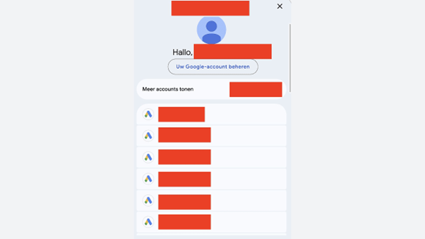Refreshed account switcher in Google Ads image