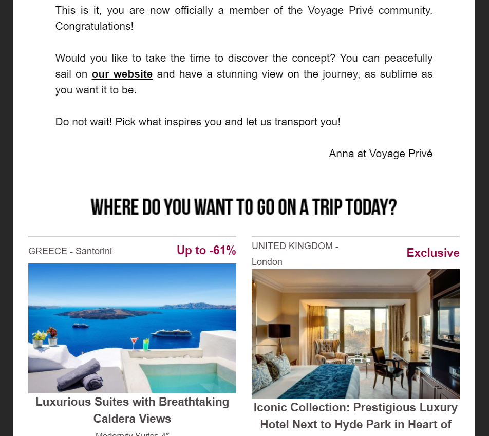 Voyage Prive newsletter 2