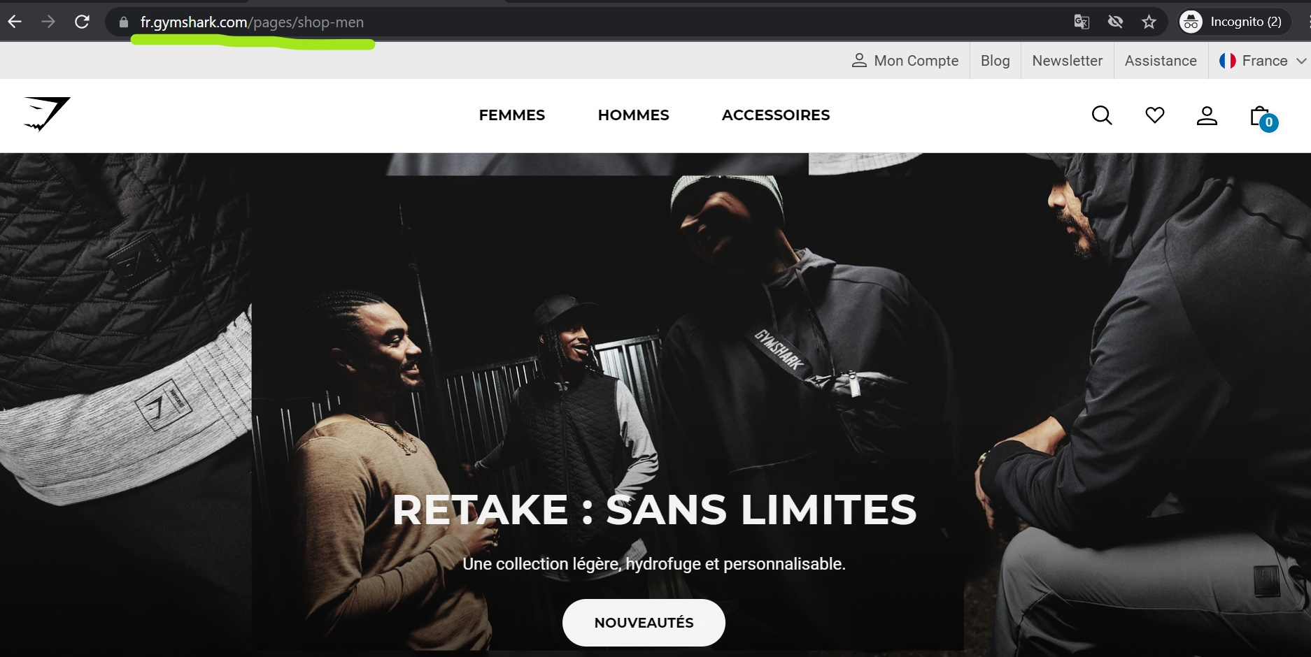 Gymshark french domain example image