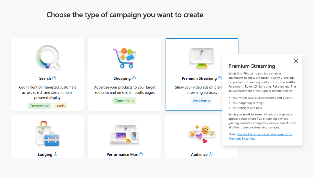 Premium streaming campaigns image