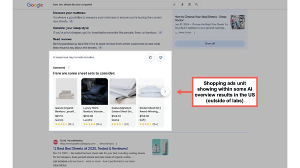 Shopping Ads now appear in AI Overviews image